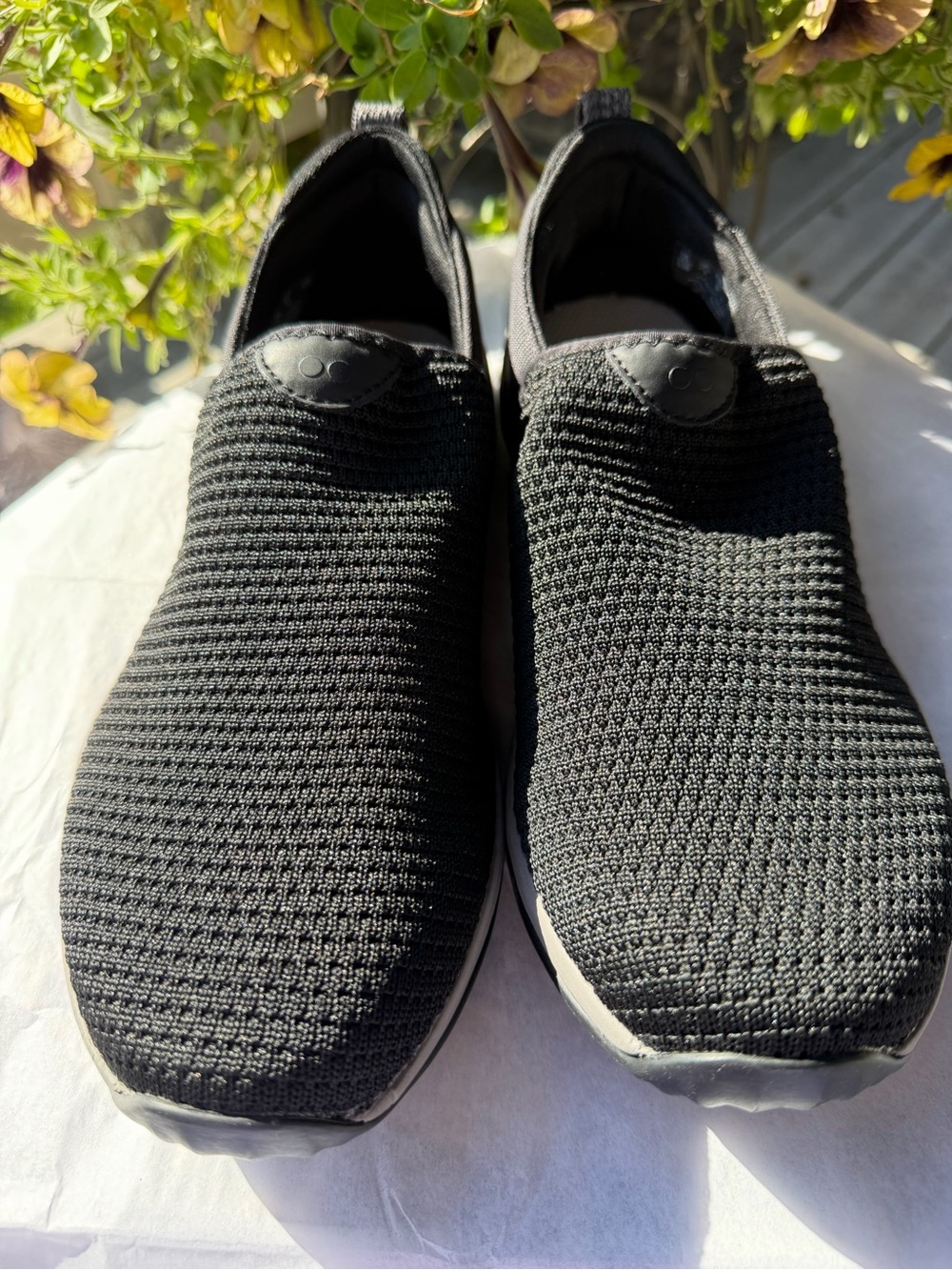 Ryka Black Knit Slip-On Sneakers NIB